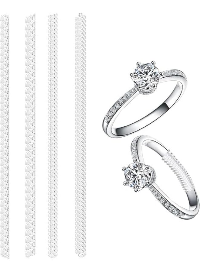 مجموعة من 4 قطع من حلقات تصغير الأصابع، مثبتات حلقات سيليكون، 4 مقاسات لتعديل مقاس الحلقة، حلقات زنبركية غير مرئية لتعديل مقاس الحلقة، لتعديل مقاس الحلقة الفضفاضة - Image 1